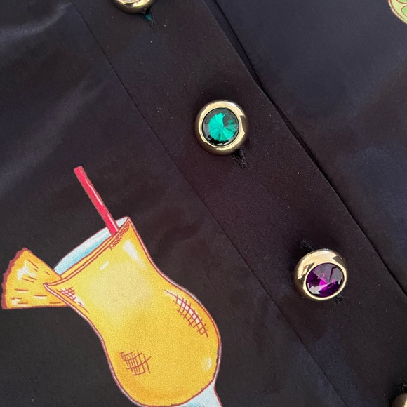 PARTY GIRL MAXI DRESS - CHEERS! Cocktails black size small 70’s chic jewels - Picture 9 of 14